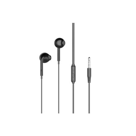 Vezetékes fülhallgató, stereo headset XO EP28 3.5 mm-es Jack csatlakozóval fekete
