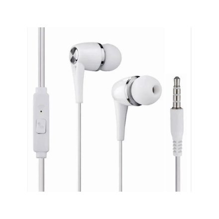 Vezetékes fülhallgató, stereo headset XO EP21 3.5 mm-es Jack csatlakozóval fehér