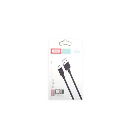 Töltő és adatkábel USB/Type-C csatlakozóval 2A 1 méter hosszú XO NB156 fekete
