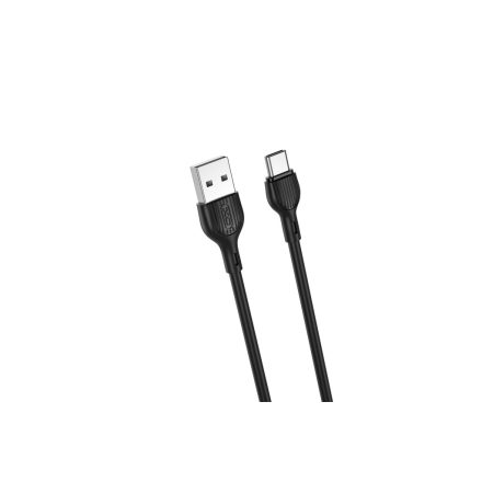 Töltő és adatkábel USB/Type-C csatlakozóval XO NB200 2.1A 1 méter fekete