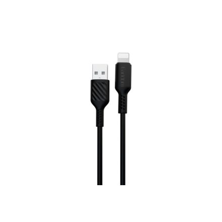 Töltő és adatkábel USB/Lightning csatlakozóval 1 méter Earldom EC-171I fekete