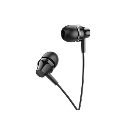 Vezetékes fülhallgató, headset 3,5 mm-es Jack csatlakozóval Borofone BM74 Singer fekete