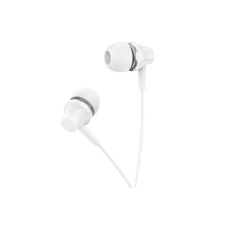 Vezetékes fülhallgató, headset 3,5 mm-es Jack csatlakozóval Borofone BM74 Singer fehér