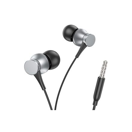 Vezetékes fülhallgató, headset 3,5 mm-es Jack csatlakozóval Borofone BM73 Platinum grafit