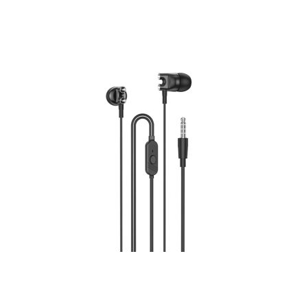 Vezetékes fülhallgató, headset 3,5 mm-es Jack csatlakozóval Borofone BM72 Majestic fekete
