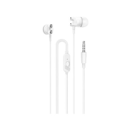 Vezetékes fülhallgató, headset 3,5 mm-es Jack csatlakozóval Borofone BM72 Majestic fehér