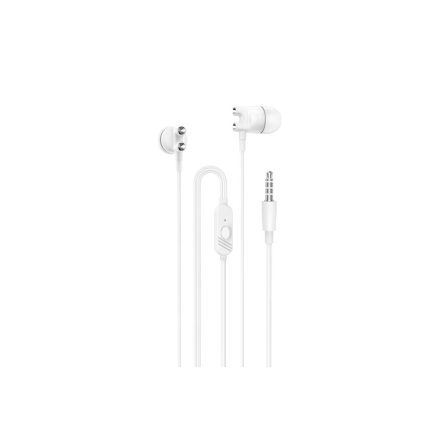 Vezetékes fülhallgató, headset 3,5 mm-es Jack csatlakozóval Borofone BM72 Majestic fehér