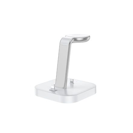 Asztali töltőállomás 3in1 (2 Lightning 1 wireless port) Hoco CW43 Graceful fehér