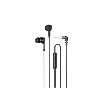 Vezetékes fülhallgató, headset 3,5 mm-es Jack csatlakozóval Hoco M102 Ingenious fekete