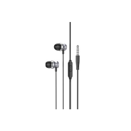 Vezetékes fülhallgató, headset 3,5 mm-es Jack csatlakozóval Hoco M106 Fountain grafit