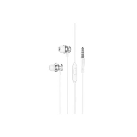 Vezetékes fülhallgató, headset 3,5 mm-es Jack csatlakozóval Hoco M106 Fountain ezüst