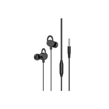 Vezetékes fülhallgató, headset 3,5 mm-es Jack csatlakozóval Hoco M103 Rhyme fekete