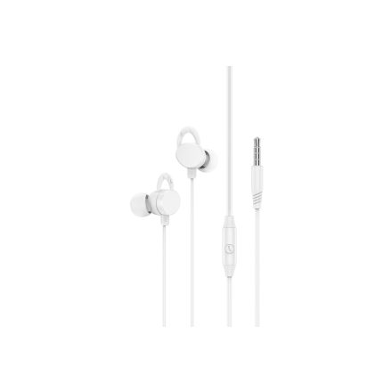Vezetékes fülhallgató, headset 3,5 mm-es Jack csatlakozóval Hoco M103 Rhyme fehér