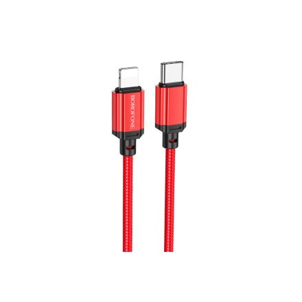 Töltő és adatkábel Type-C/Lightning csatlakozóval 1 méter PD 20W Borofone BX87 Sharp piros