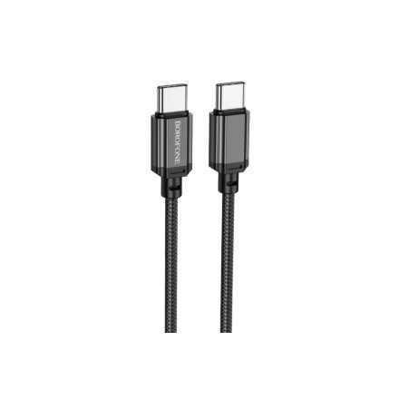Töltő és adatkábel Type-C/Type-C csatlakozóval 1 méter 60W Borofone BX87 Sharp fekete
