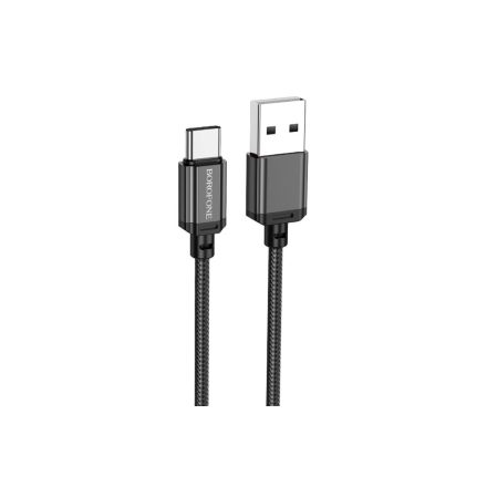 Töltő és adatkábel USB/Type-C csatlakozóval 1 méter Borofone BX87 Sharp fekete