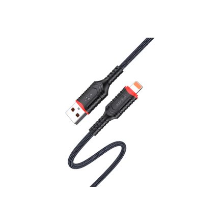 Töltő és adatkábel Lightning csatlakozóval 3A 1 méter Jokade JA019 fekete