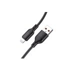 Töltő és adatkábel Lightning csatlakozóval 3A 1 méter Jokade JA023 fekete