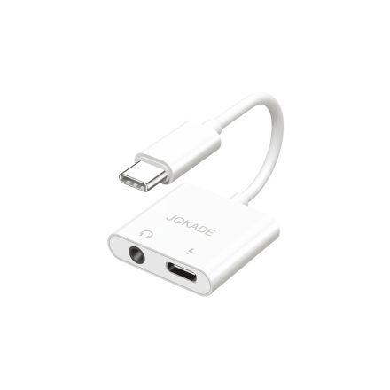 Audio adapter/konverter 4in1 Type-C-Type-C/3.5 mm Jack csatlakozóval Jokade JC008 fehér