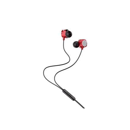 Vezetékes fülhallgató, headset 3,5 mm-es Jack csatlakozóval Jokade JD040 piros