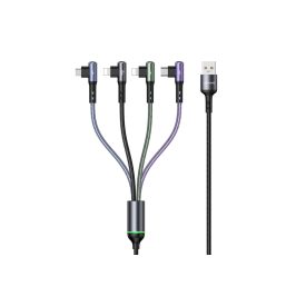   Töltő és adatkábel Type-C/2xLightning/Micro-USB 4in1 csatlakozókkal Usams SJ563 U80 2.4A 1.2 méter fehér