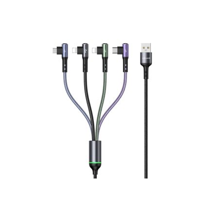 Töltő és adatkábel Type-C/2xLightning/Micro-USB 4in1 csatlakozókkal Usams SJ563 U80 2.4A 1.2 méter fehér