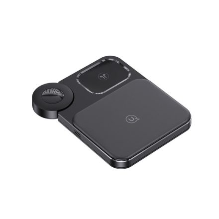 Asztali wireless töltő állomás Usams CD190 3in1 iPhone (Magsafe)/Watch/Airpods fekete