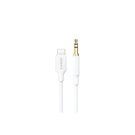 Audió kábel Lightning/Jack (3.5 mm) csatlakozóval 1 m Earldom ET-AUX62 fehér