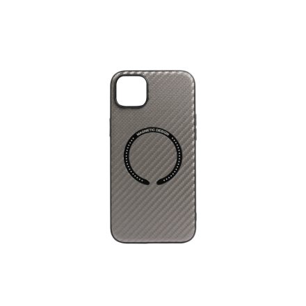 TPU carbon mintás telefontok magsafe iPhone 15 6.1 colos YooUp Magnetic szürke