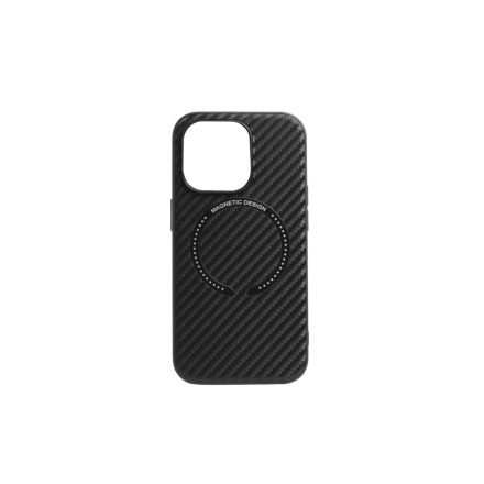 TPU carbon mintás telefontok magsafe iPhone 15 Pro 6.1 colos YooUp Magnetic fekete
