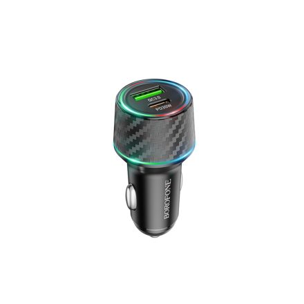 Dupla USB portos autós telefontöltő 48W Borofone BZ21 Brilliant fekete
