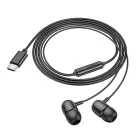 Type-C csatlakozós vezetékes fülhallgató, stereo headset Borofone BM77 Delicious (DAC) fekete