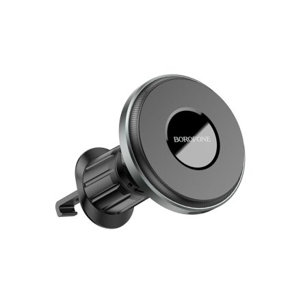Szellőzőrácsra rögzíthető autós tartó wireless töltéssel Borofone BH202 grafit