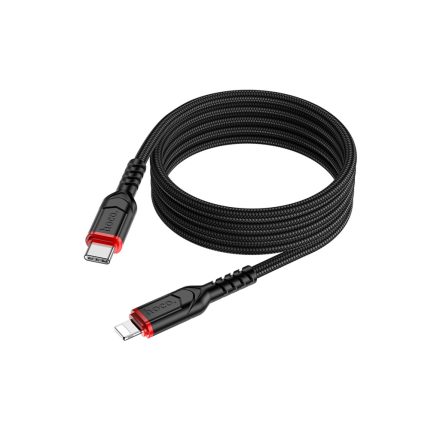 Töltő és adatkábel Type-C/Lightning csatlakozóval Hoco X59 Victory PD 20W 1 méter fekete