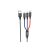 3in1 töltőkábel 1 méter USB-Lightning/Type-C/Micro-USB kábel Hoco X76 fekete-piros-kék