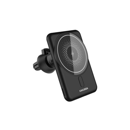 Szellőzőrácsra rögzíthető wireless töltős autós telefontartó Kakusiga KSC-779 fekete