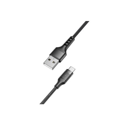 Töltő és adatkábel USB/Type-C csatlakozóval QC4.0 5A 1.2 méter Veger AC03 fekete