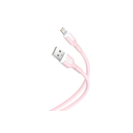 Töltő és adatkábel USB/Lightning csatlakozóval XO NB212 2.1A 1 méter pink