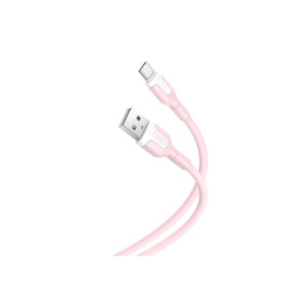 Töltő és adatkábel USB/Type-C csatlakozóval XO NB212 2.1A 1 méter pink