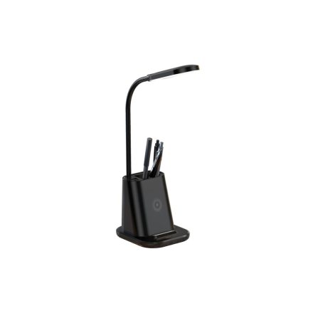 Asztali LED lámpa USB portokkal és wireless gyorstöltővel XO WX032 fekete