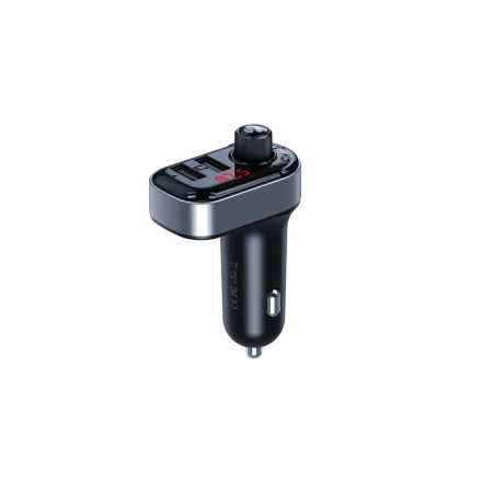 Dupla USB portos autós telefontöltő 3.1A + FM transmitter XO BCC10 fekete