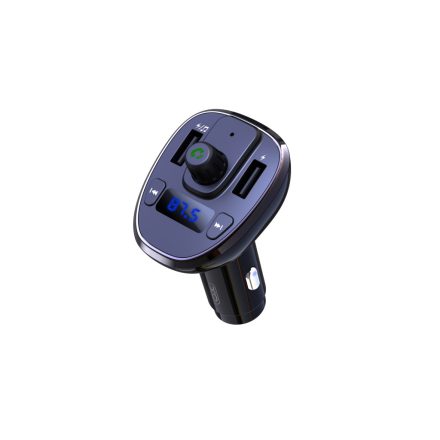 Dupla USB portos autós telefontöltő 3.1A + FM transmitter XO BCC05 grafit