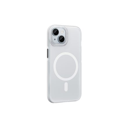 TPU áttetsző fehér színű Magsafe telefontok fehér kerettel iPhone 15 6.1 col Hoco AS2 Lord