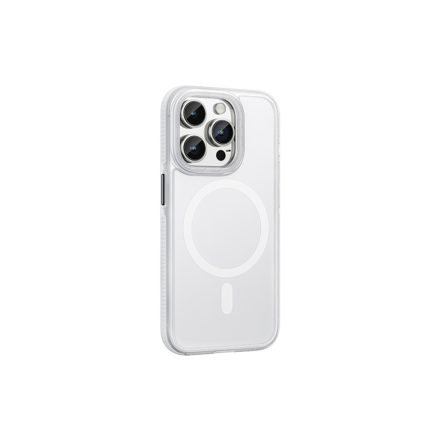 TPU áttetsző fehér színű Magsafe telefontok fehér kerettel iPhone 15 Pro 6.1 col Hoco AS2 Lord