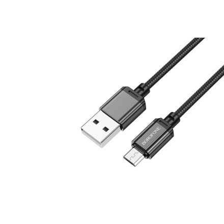 Töltő és adatkábel USB/Micro USB csatlakozóval 1 méter Borofone BX87 Sharp fekete