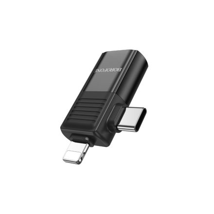 Borofone BV18 USB-A / USB Type-C / Lightining 2in1 átalakító fekete