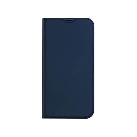 Bőrhatású oldalra nyíló mágneses telefontok ívelt sarkokkal kártyatartóval Samsung Galaxy A34 5G Dux Ducis Skin Pro sötétkék