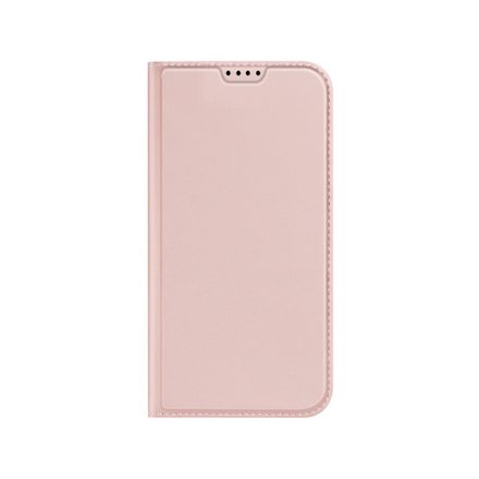 Bőrhatású oldalra nyíló mágneses telefontok ívelt sarkokkal kártyatartóval Samsung Galaxy A34 5G Dux Ducis Skin Pro rose gold