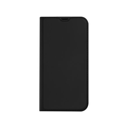 Bőrhatású oldalra nyíló mágneses telefontok ívelt sarkokkal kártyatartóval Samsung Galaxy A52/A52 5G/A52S Dux Ducis Skin Pro fekete