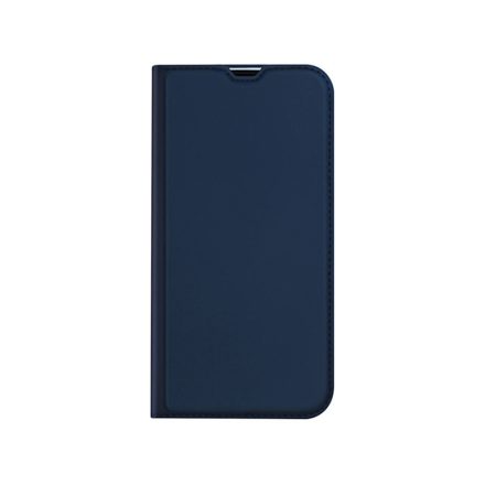 Bőrhatású oldalra nyíló mágneses telefontok ívelt sarkokkal kártyatartóval Samsung Galaxy A52/A52 5G/A52S Dux Ducis Skin Pro sötétkék